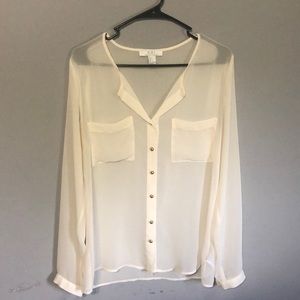 Cream button up forever 21 top!